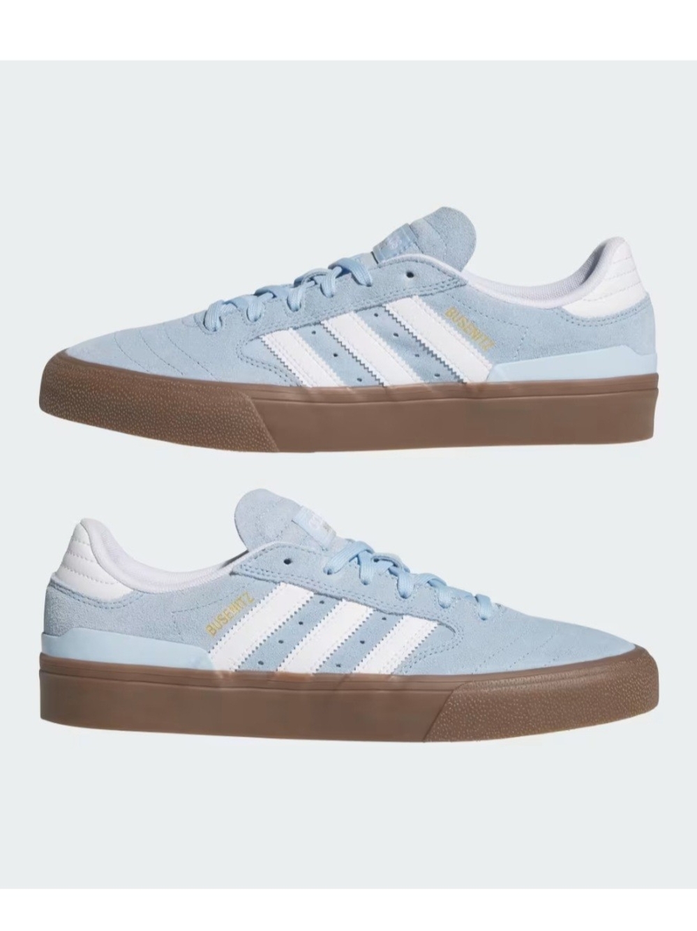 Adidas Busenitz Vulc II Light Blue Suede Skate Shoes